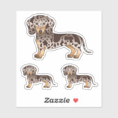 Chocolade en Tan Dapple Short Hair Dachshund Dog Sticker