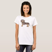 Chocolade en Tan Dapple Short Hair Dachshund Dog T-shirt (Voorkant volledig)