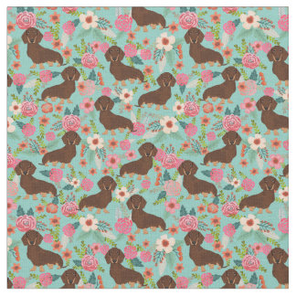 Chocolade en Tan Doxie Fabric - Munt Stof