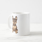 Chocolade en Tan French Bulldog Cute Dog Koffiemok (Voorkant links)