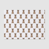Chocolade en Tan French Bulldog Cute Dog Pattern Tissuepapier (Voorkant)