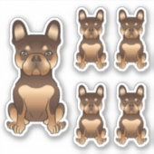 Chocolade en Tan French Bulldog Cute Dog Sticker (Voorkant)