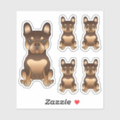 Chocolade en Tan French Bulldog Cute Dog Sticker (Vel)