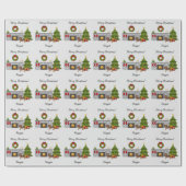 Chocolade en Tan Short Hair Dachshund - Kerstmis Cadeaupapier (Vlak)