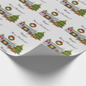 Chocolade en Tan Short Hair Dachshund - Kerstmis Cadeaupapier (Hoek)