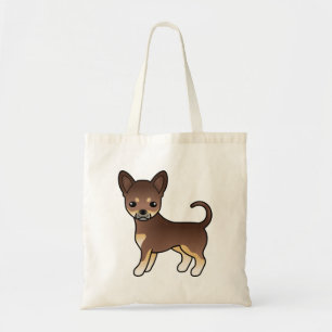 Chocolade en Tan Smooth Coat Chihuahua Cute Dog Tote Bag