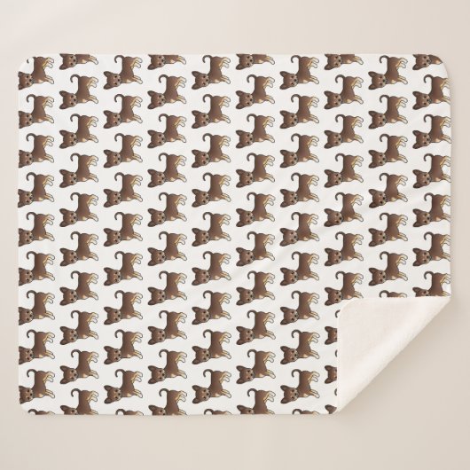 Chocolade en Tan Smooth Coat Chihuahua Pattern Sherpa Deken (Voorkant (horizontaal))