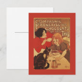 Chocolade en Tea Co moeder en dochter Briefkaart (Voorkant / Achterkant)