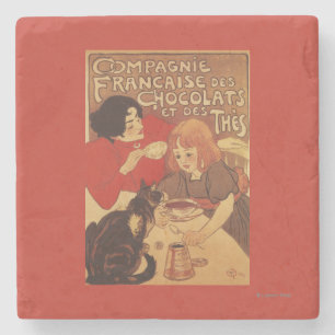Chocolade en Tea Co moeder en dochter Stenen Onderzetter