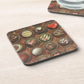 Chocolade en truffels bier onderzetter (Linkerzijde)