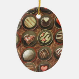 Chocolade en truffels keramisch ornament