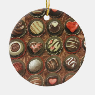 Chocolade en truffels keramisch ornament