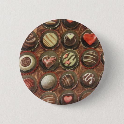Chocolade en truffels ronde button 5,7 cm (Voorkant)