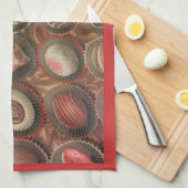 Chocolade en truffels theedoek (Quarter Fold)