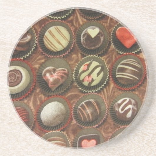 Chocolade en truffels zandsteen onderzetter (Voorkant)