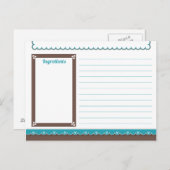 Chocolade en Turquoise Recipe Card Briefkaart (Voorkant / Achterkant)