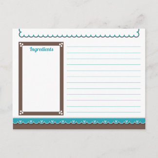 Chocolade en Turquoise Recipe Card Briefkaart