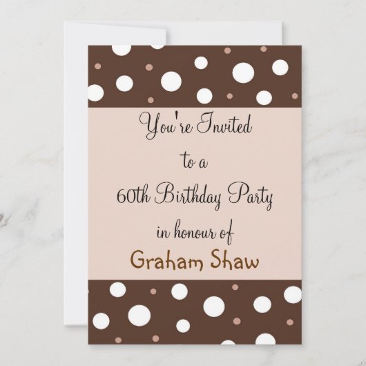 Chocolade en Vanilla 60e verjaardag Kaart (Voorkant)