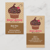 Chocolade en Vanilla Cupcake-Visitekaartjes Visitekaartje (Voorkant / Achterkant)