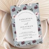 Chocolade en Vanille Elegant Bloemen Bruiloft Kaart