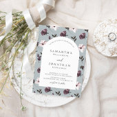 Chocolade en Vanille Elegant Bloemen Bruiloft Kaart