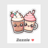 Chocolade en vanille milkshakes vinyl Stickers (Vel)