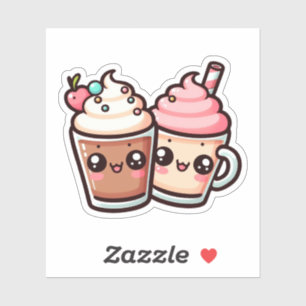 Chocolade en vanille milkshakes vinyl Stickers