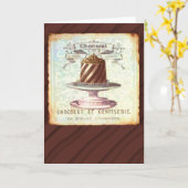 Chocolade en Vintage Label Kaart (Gele Bloem)