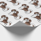 Chocolade en White Havanese Cartoon Dog Pattern Cadeaupapier (Hoek)