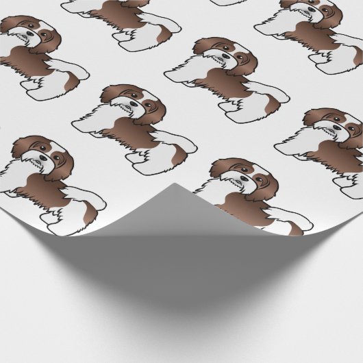 Chocolade en White Havanese Cartoon Dog Pattern Cadeaupapier (Hoek)