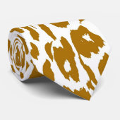 Chocolade en White Leopard Print Skin Stropdas (Opgerold)