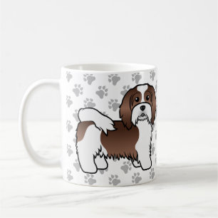 Chocolade En Witte Havanese Mooie Cartoon Hond Koffiemok