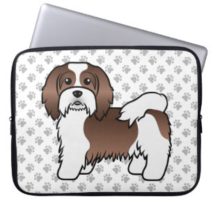 Chocolade En Witte Havanese Mooie Cartoon Hond Laptop Sleeve