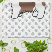 Chocolade En Witte Havanese Mooie Cartoon Hond Theedoek (Gevouwen)