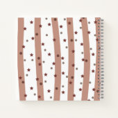 Chocolade en Witte Stripes met een sterpatroon Notitieboek (Achterkant)