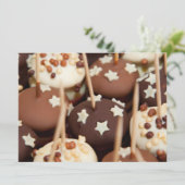 Chocolade en witte zoemdommen kaart (Staand voorkant)