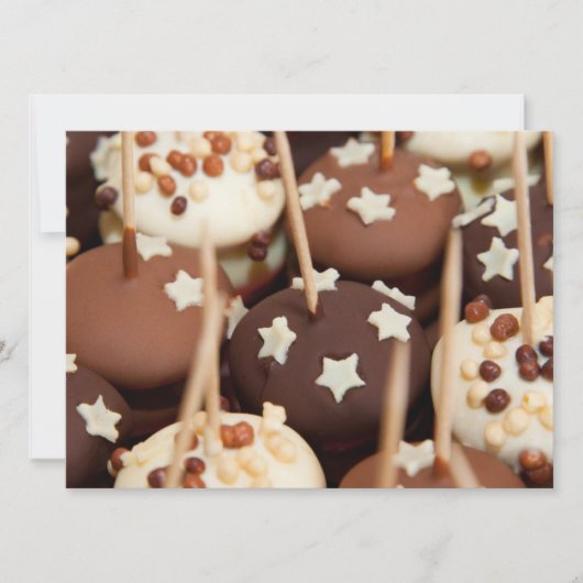 Chocolade en witte zoemdommen kaart (Voorkant)