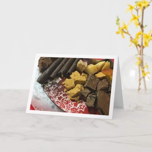 Chocolade en Zoete Selectie Kaart (Gele Bloem)