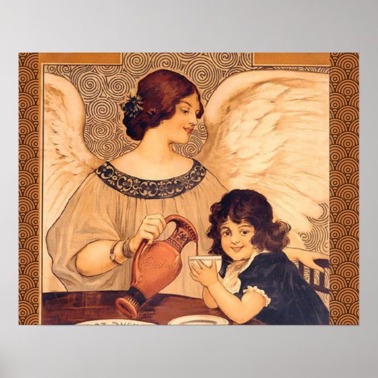 Chocolade Engel Frans Antiek Poster (Voorkant)