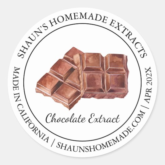 Chocolade Extract Modern label (Voorkant)