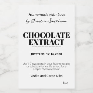 Chocolade Extract Moderne Label Sticker ZEX_001g