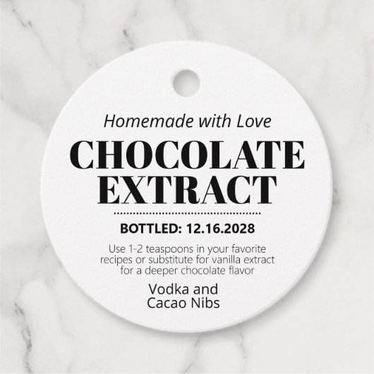 Chocolade Extract Moderne Label Sticker ZEX_001g (Voorkant)
