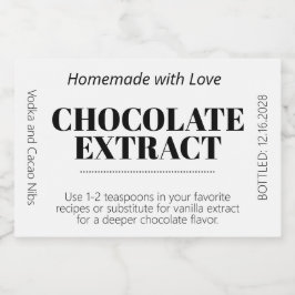 Chocolade Extract Moderne Label Sticker ZEX_001g