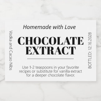 Chocolade Extract Moderne Label Sticker ZEX_001g