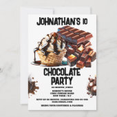 Chocolade feest zomer dessert ijs wafel kaart (Voorkant)