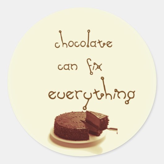 Chocolade fix ronde sticker (Voorkant)