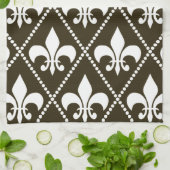 Chocolade Fleur de Lis Theedoek (Gevouwen)