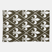 Chocolade Fleur de Lis Theedoek (Horizontaal)