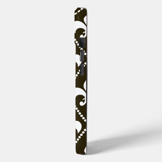 Chocolade Fleur de Lis w / monogram Case-Mate iPhone Case (Achterkant / Links)
