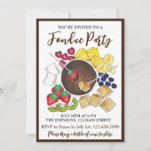 Chocolade Fondue dessert Party Fruit Cake Berries Kaart (Voorkant)